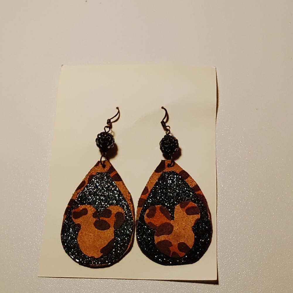 Leopard Print Teardrop Earrings